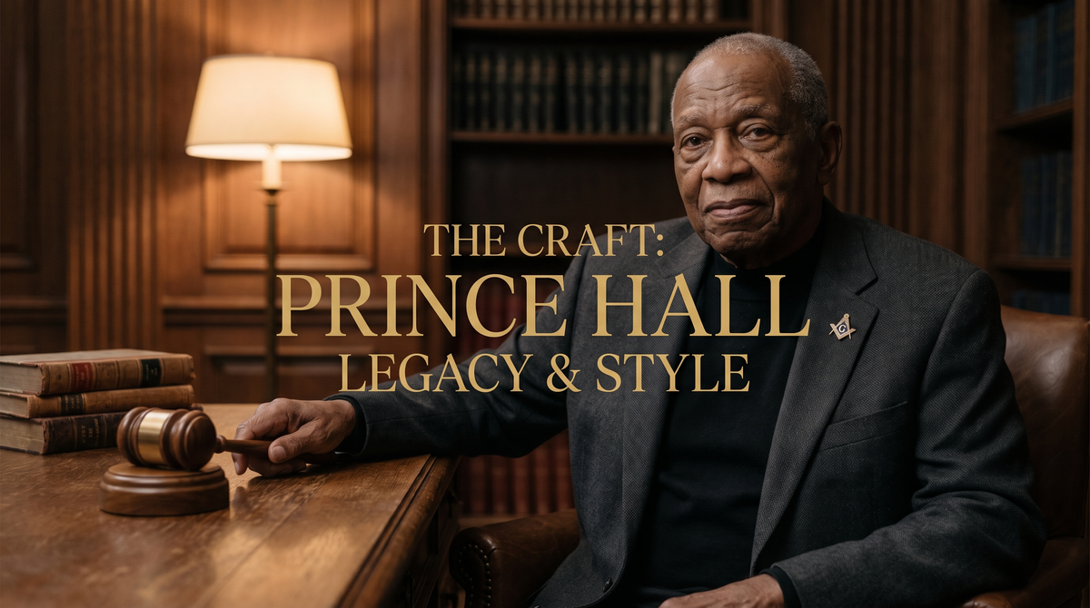 A distinguished Prince Hall Freemason seated with a Master's gavel